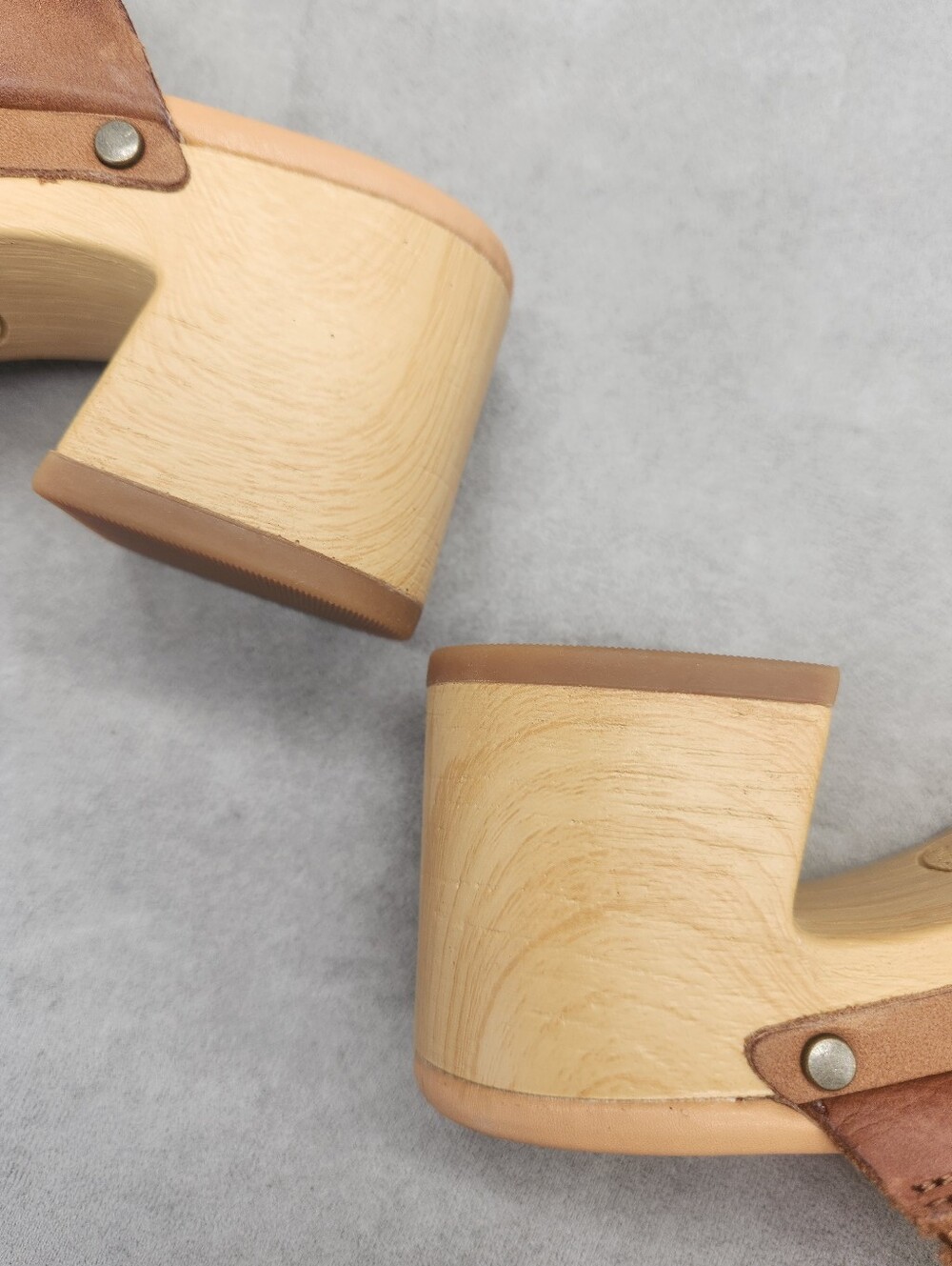 Kork-Ease Clogs 7 Brown Tan Leather Tay Patchwork Mules Scandinavian New $160 - Picture 12 of 16